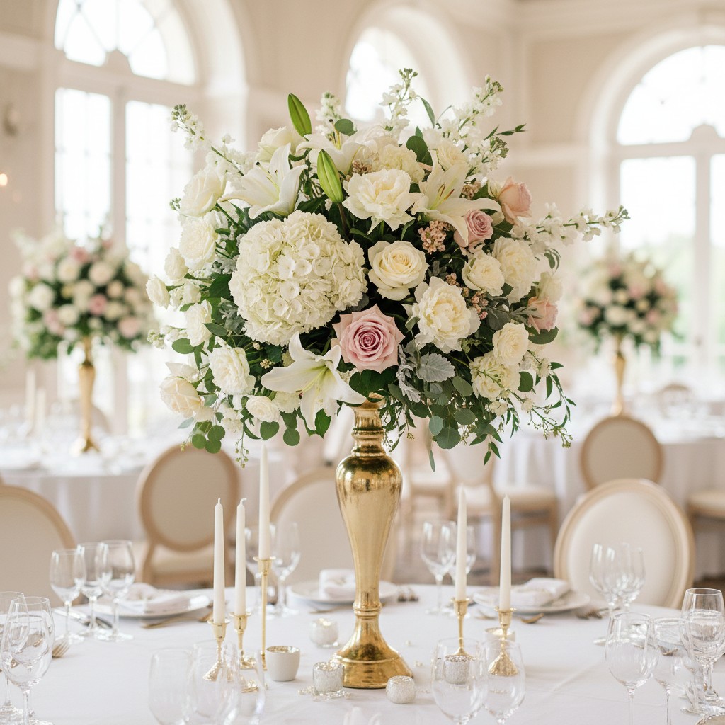 Efterårsblomster arrangement